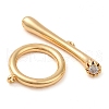 Brass Pave Clear Cubic Zirconia Toggle Clasps KK-M270-01G-3