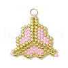 MIYUKI Glass Seed Beaded Clover Pendants PALLOY-MZ00625-03-1