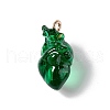 Transparent Resin Pendants RESI-E028-01G-10-1