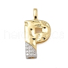 Brass Micro Pave Cubic Zirconia Pendants KK-B126-02G-P-1