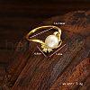 925 Sterling Silver Pave Cubic Zirconia Freshwater Pearl Finger Rings for Women MF0967-4-3