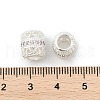 Brass Micro Pave Cubic Zirconia European Beads KK-P297-05S-3