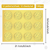 12 Sheets Self Adhesive Gold Foil Embossed Stickers DIY-WH0451-024-2