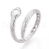 304 Stainless Steel Cuff Rings Components STAS-N113-06P-1