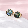 304 Stainless Steel Natural Paua Shell Stud Earrings EJEW-Z103-10G-3