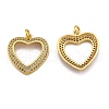 Brass Micro Pave Clear Cubic Zirconia Pendants ZIRC-J025-59G-2
