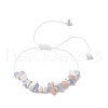 Adjustable Natural Gemstone Braided Bracelet Sets for Women BJEW-JB10999-02-1
