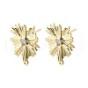 Brass Micro Pave Cubic Zirconia Stud Earring Findings KK-K371-39G-1