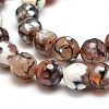 Dyed Natural Agate Faceted Round Beads Strands G-E268-33-2