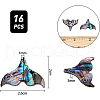 BENECREAT Assembled Acrylic & Printed Natural Freshwater Shell Pendants FIND-BC0001-50-2