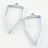 Rack Plating Alloy Polygon Open Back Bezel Pendants X-PALLOY-S047-10D-FF-1