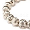 10MM CCB Plastic Grooved Round Beaded Stretch Bracelet for Women BJEW-JB07559-4
