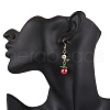 304 Stainless Steel Tomato Dangle Earrings EJEW-MZ00464-01-3