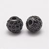 Brass Micro Pave Cubic Zirconia Beads ZIRC-E110-02B-1