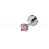 G23 Titanium Alloy Cubic Zirconia 17 Gauge Flat Round Threadless Labrets WG94BD7-06-1