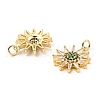 Rack Plating Brass Micro Pave Clear Cubic Zirconia Pendants KK-M253-10G-05-2