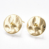 Brass Stud Earring Findings Bails KK-S350-212G-1