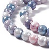 Electroplated Glass Beads Strands GLAA-C023-01D-4
