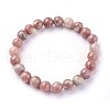 Natural Plum Blossom Jasper Beads Stretch Bracelets X-BJEW-F380-01-B08-2