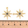 Brass Micro Pave Clear Cubic Zirconia Pendants KK-U017-10F-G-3