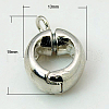 Brass Magnetic Clasps with Loops KK-H697-P-FF-2
