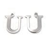 Tarnish Resistant 304 Stainless Steel Alphabet Charms STAS-H122-U-P-1