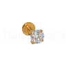 304 Stainless Steel Clear Cubic Zirconia Internally Threaded Labrets For Women Men WGF4990-10-1