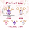 SUPERFINDINGS 12Pcs 3 Colors Brass Glass Rhinestone Pendants GLAA-FH0001-82-2