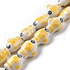 Handmade Printed Porcelain Beads PORC-F005-03B-4