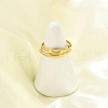 Hollow Out 304 Stainless Steel Cuff Rings for Women RJEW-G338-23G-2