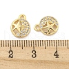 Brass Micro Pave Clear Cubic Zirconia Charms KK-Z044-18G-3