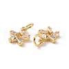 Star Brass Micro Pave Clear Cubic Zirconia Charms KK-G435-43G-3