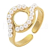 Ion Plating(IP) Round 304 Stainless Steel Open Cuff Rings for Women RJEW-A044-01A-G-1