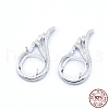 Anti-Tarnish Rhodium Plated 925 Sterling Silver Pendant Claw Cabochon Settings STER-I017-020P-3