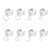 8Pcs 8 Style 304 Stainless Steel Open Cuff Rings Set RJEW-AB00012-1