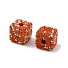 Cube Shape Polymer Clay Rhinestone Beads CLAY-NH0001-08E-2