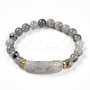 Natural Labradorite Beads Stretch Bracelets BJEW-T022-04E-2