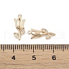 Brass Micro Pave Clear Cubic Zirconia Pendants KK-K351-43A-G-3