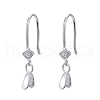 Anti-Tarnish Rhodium Plated 925 Sterling Silver Earring Hooks STER-F033-61P-1