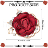 Rose Flower Cloth Brooches JEWB-WH0023-65G-2