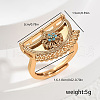 Brass Micro Pave Cubic Zirconia Finger Rings for Women QI1043-1-2