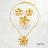 Flower Alloy Pendant Necklaces & Stud Earrings & Rings Sets FS-WGFCF53-01-2