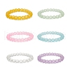 Frosted Glass Round Beaded Stretch Bracelet Sets for Women BJEW-JB09174-4