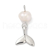 Natural Cultured Freshwater Pearl & Brass Pendants KK-U062-15P-1