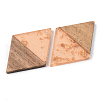 Transparent Resin & Walnut Wood Pendants RESI-S389-012A-B-3