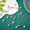   30Pcs Brass Edge & Loop Micro Pave Clear Cubic Zirconia Charms KK-PH0010-41-5