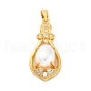 Brass Micro Pave Cubic Zirconia Pendants KK-F894-01G-1