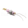 Sunflower Silicone & Natural Wood Beads Pendant Decorations HJEW-JM03080-04-4
