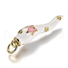 Brass Enamel Pendants X-KK-B026-15G-C-3