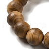 15mm Round Wood Beaded Stretch Bracelets BJEW-B080-10C-2